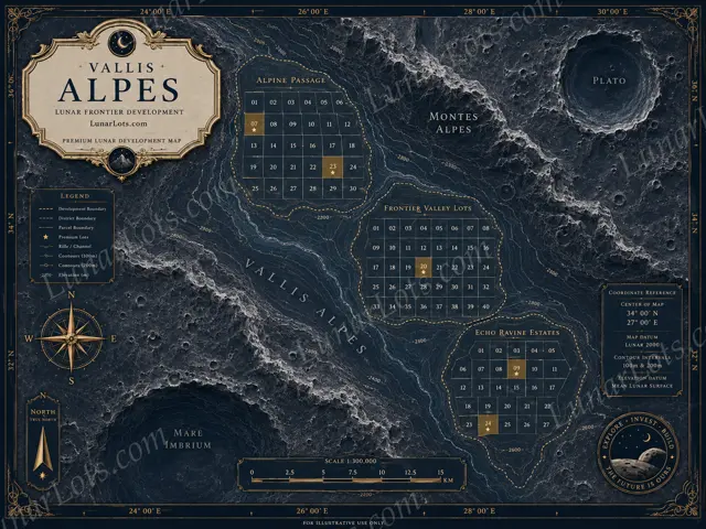 Vallis Alpes lunar frontier development map
